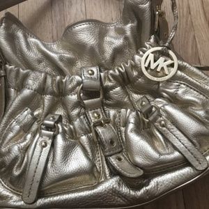 MICHAEL Michael Kors Gold Leather Shoulder